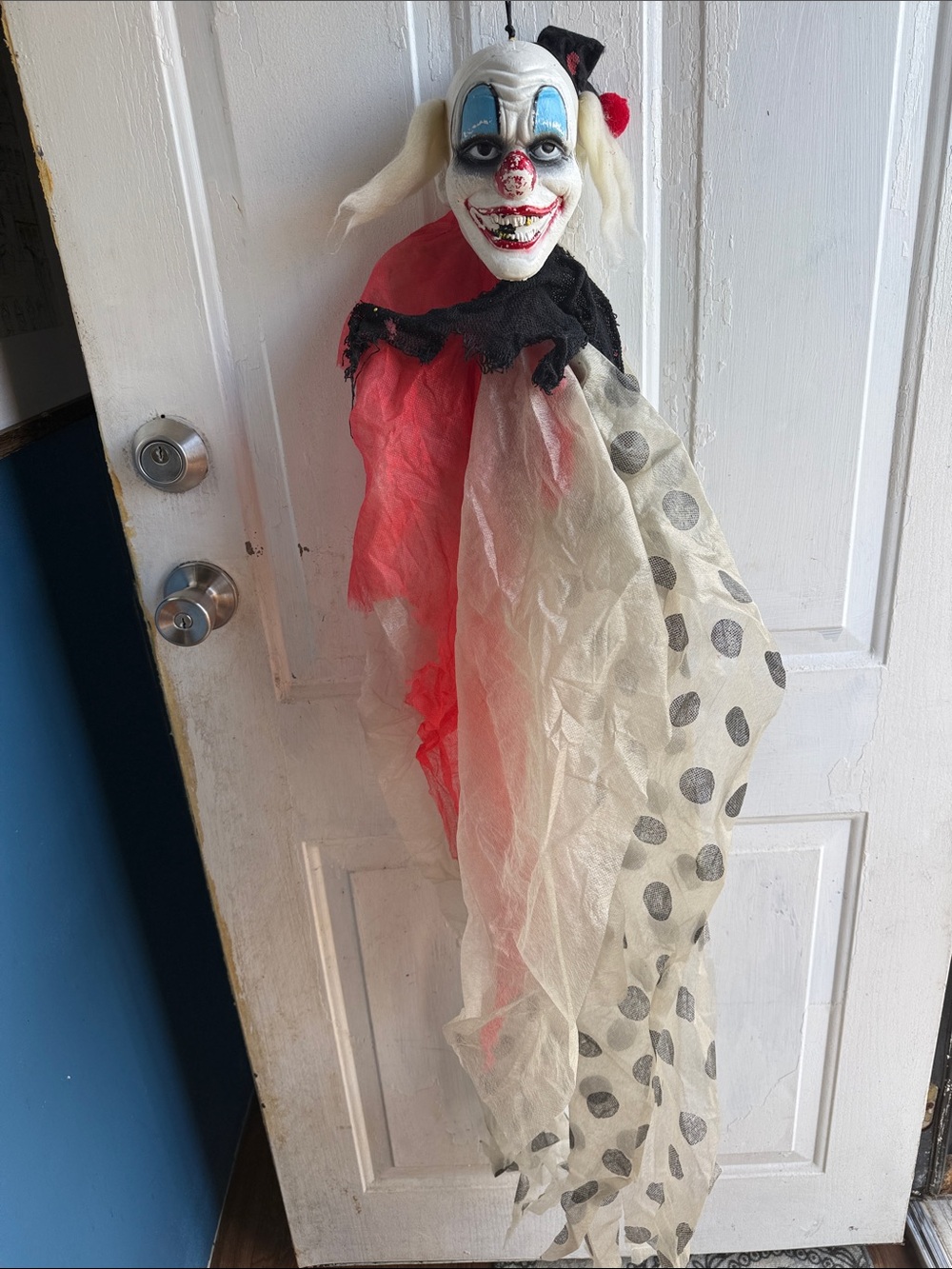 Creepy Clown hanging decorations Accessory - Red, White & Black Halloween